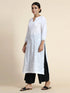 Sharmin in HOK Chikankari Long Kurti for Women in white